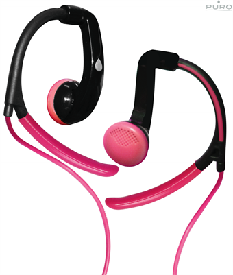 Puro Earhook Headset til MP3 / Smartphone / Tabs - Pink